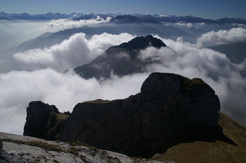 PICT74736_071007_Sagzahn_Wolken.jpg - Blick von der Haidachstellwand im Rofan nach Südwesten